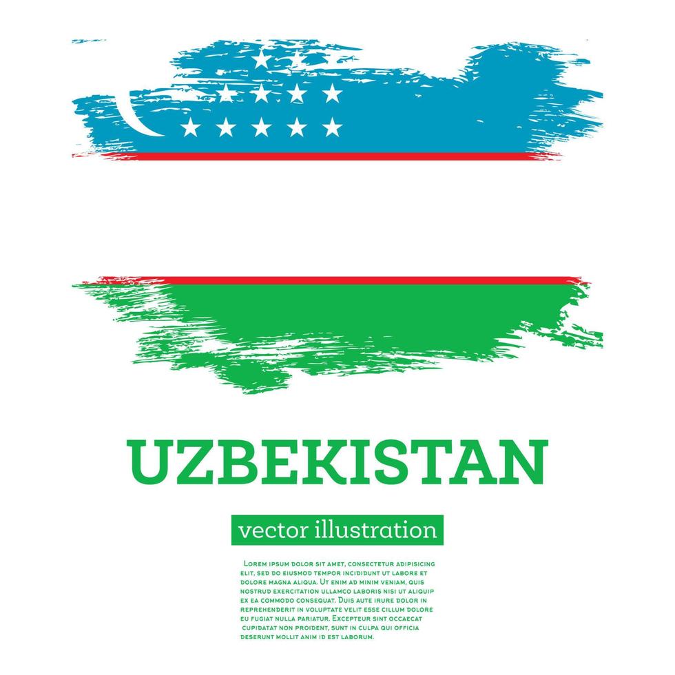 Uzbekistan bandiera con spazzola colpi. indipendenza giorno. vettore