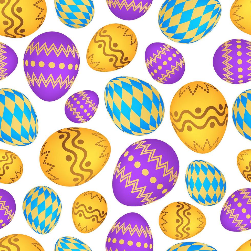 senza soluzione di continuità modello con colorato Pasqua uova. vettore illustrazione