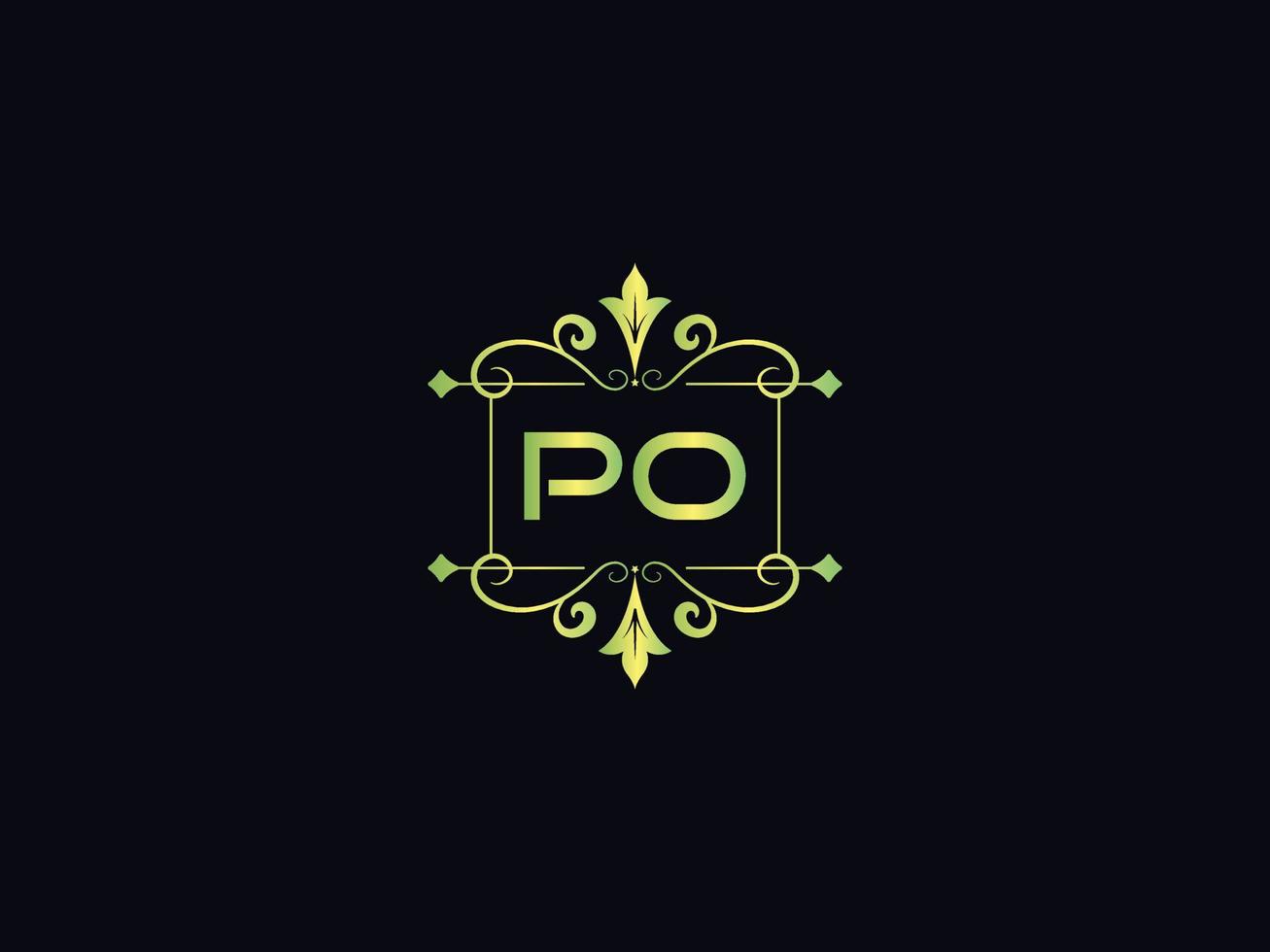 monogramma Po lusso logo, minimo Po lettera logo design vettore