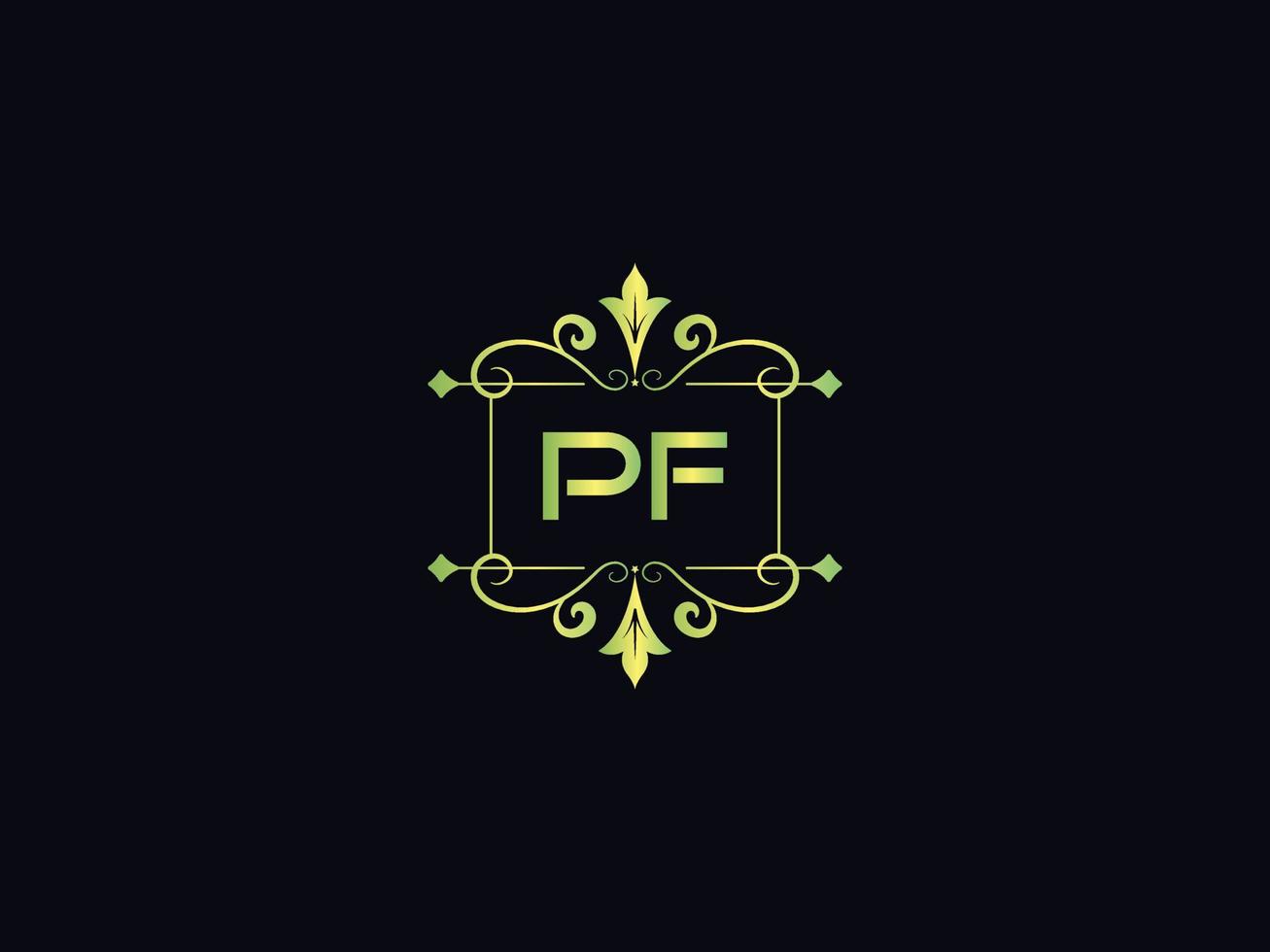 monogramma pf lusso logo, minimo pf lettera logo design vettore