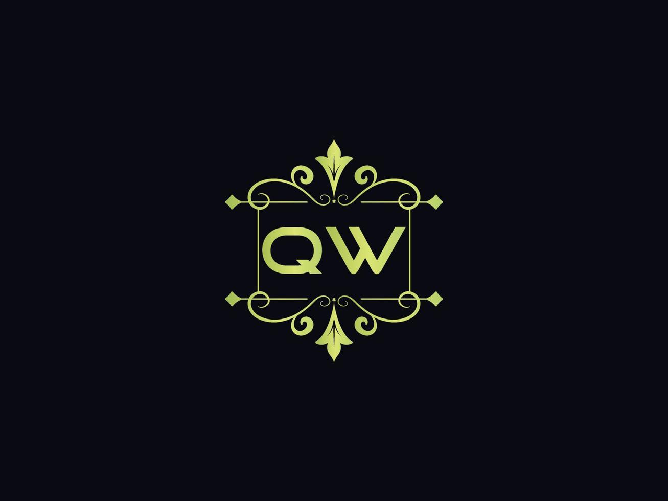 moderno qw logo icona, bellissimo qw lusso lettera logo vettore