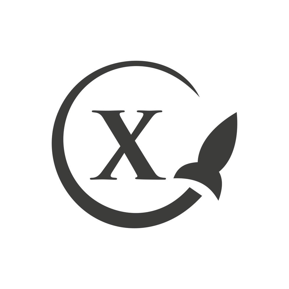 lettera X viaggio logo vettore modello