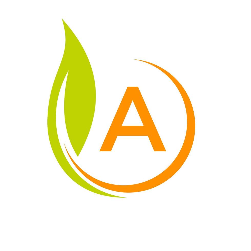 lettera un' eco logo concetto con verde foglia icona vettore