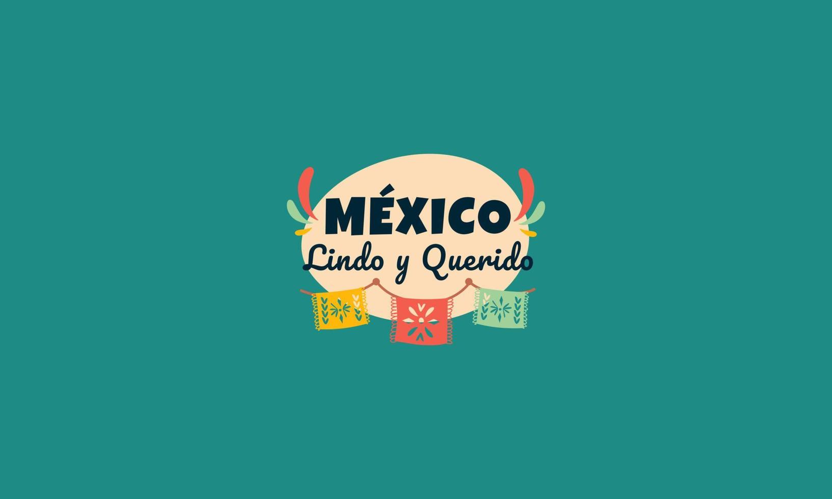 Messico indipendente giorno vettore piatto design