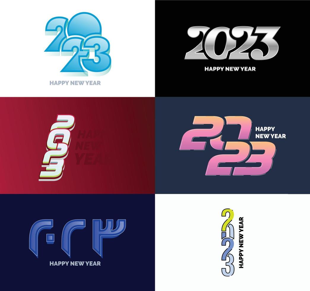 grande impostato di 2023 contento nuovo anno logo testo design 2023 numero design modello vettore