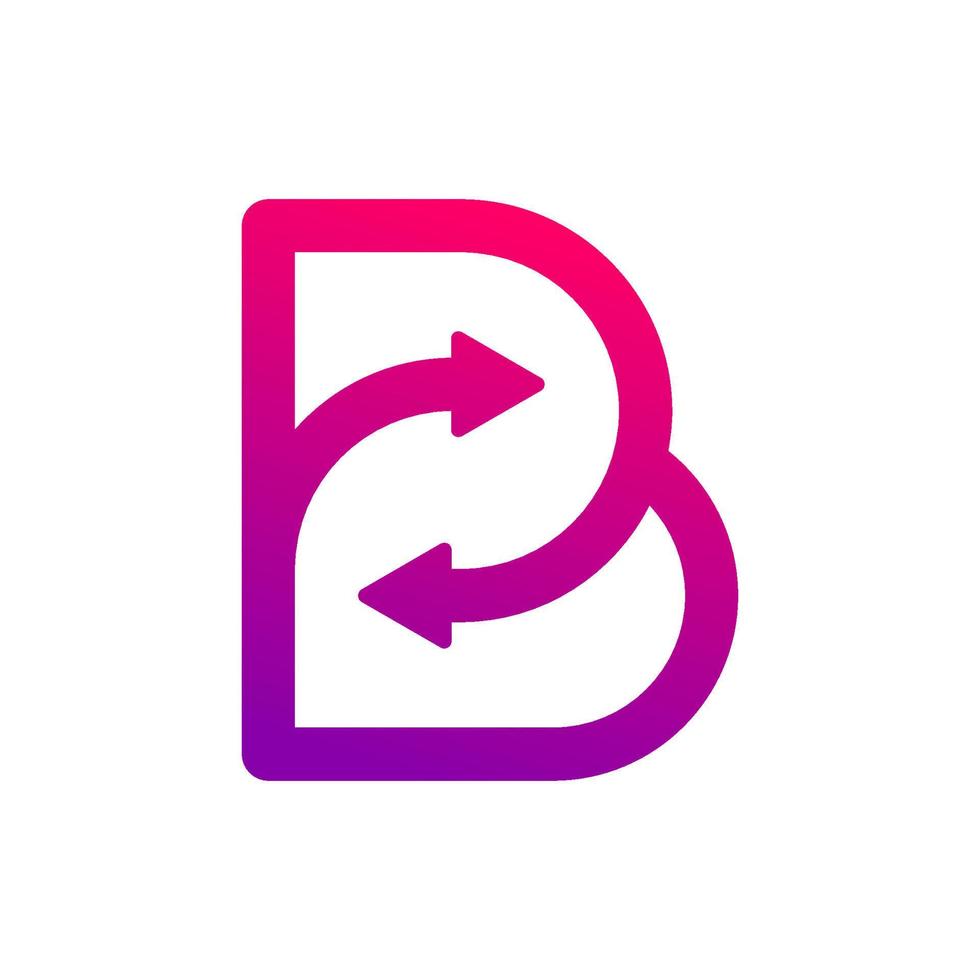 lettera B freccia logo design vettore