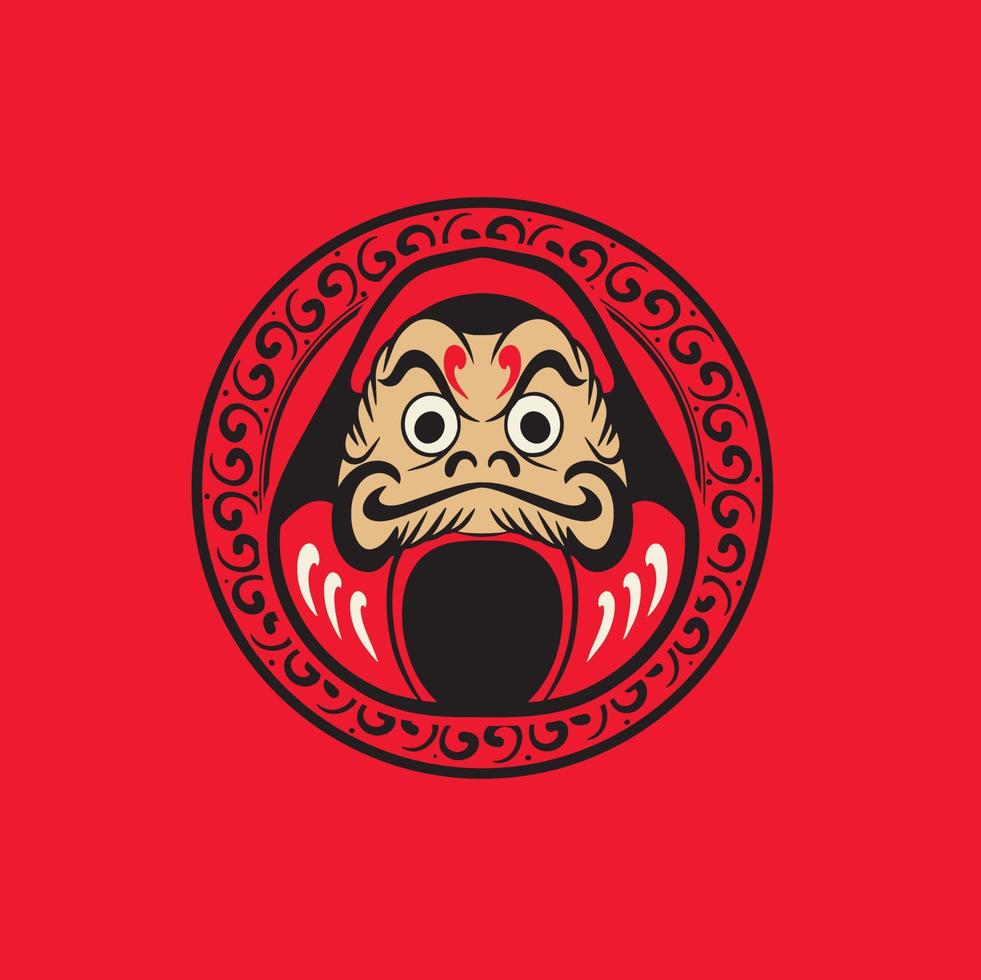 Giappone simbolo daruma Bambola vettore illustrazione