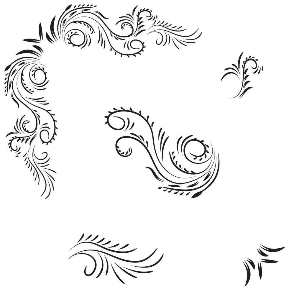 illustrazione elegante di bellezza decorativa per il design fiore disegnato a mano vettore
