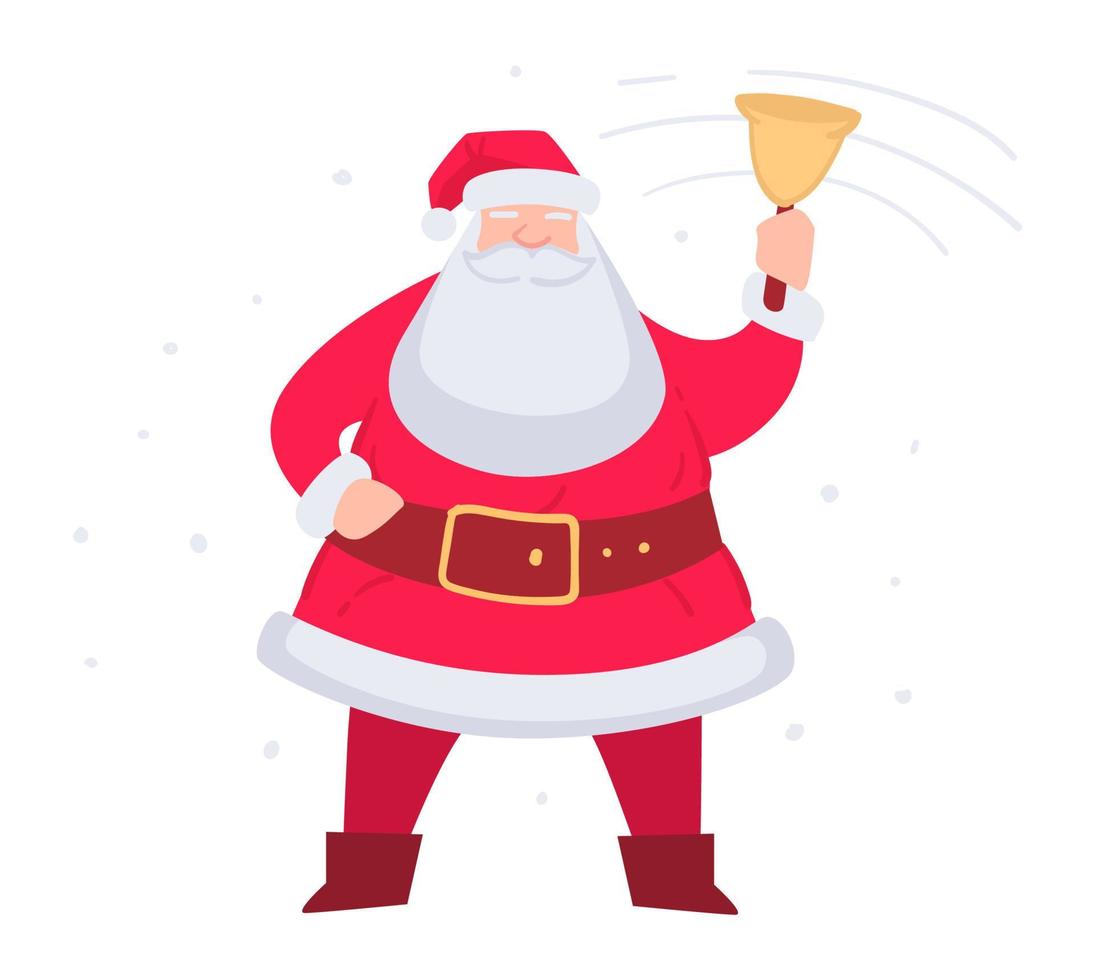 Santa Claus suono campana, Natale celebrazione vettore