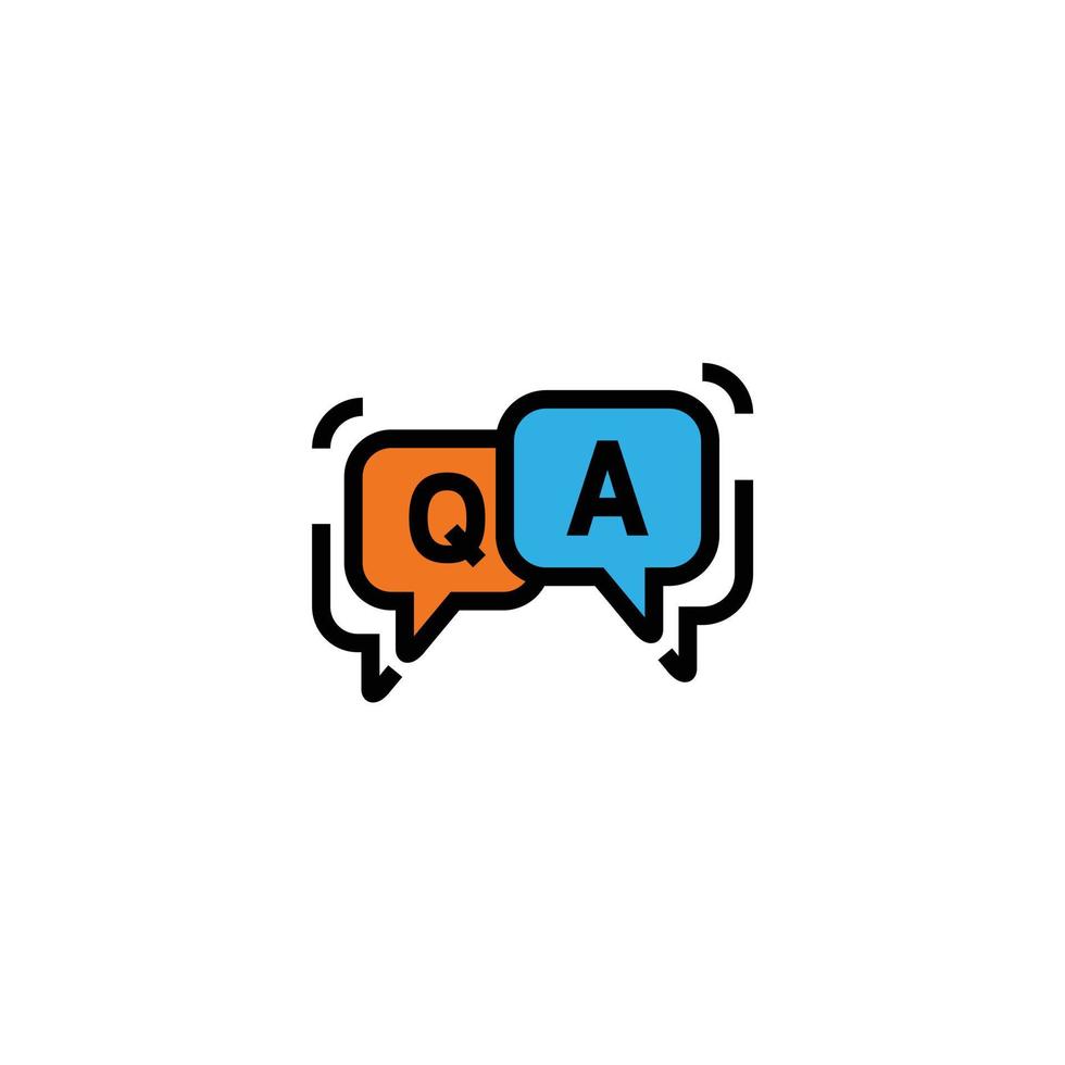 FAQ q e un' simbolo domande e risposte icona vettore