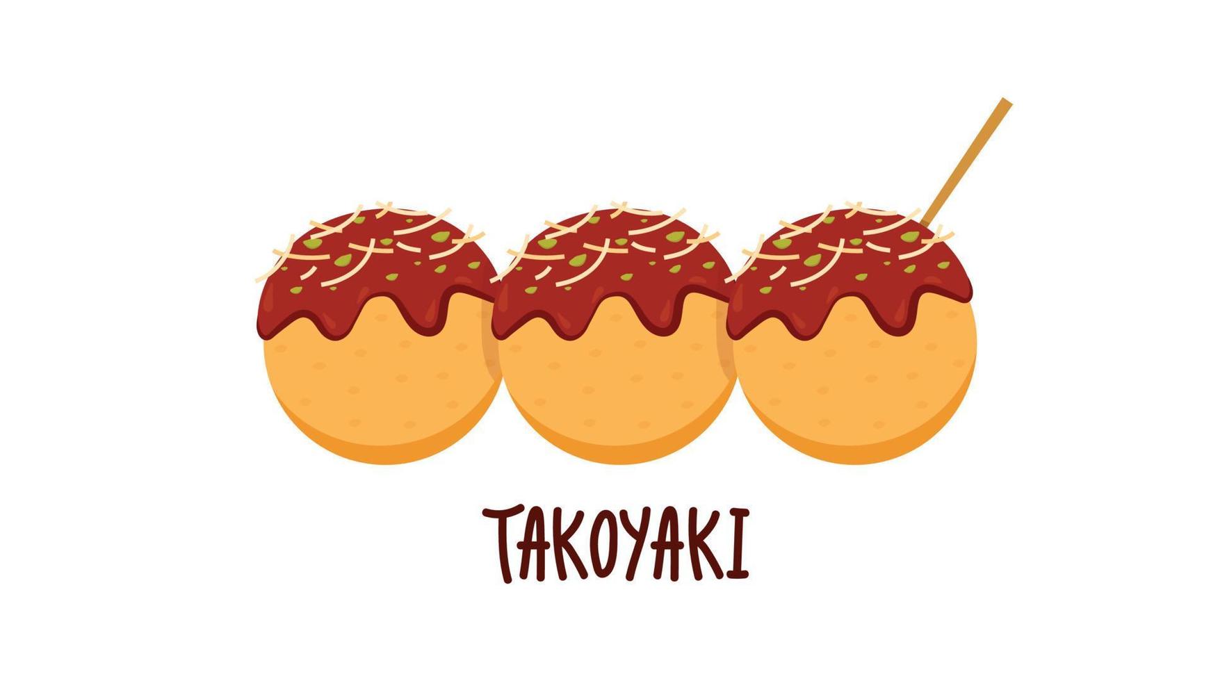 takoyaki vettore. takoyaki su bianca sfondo. gratuito spazio per testo. vettore