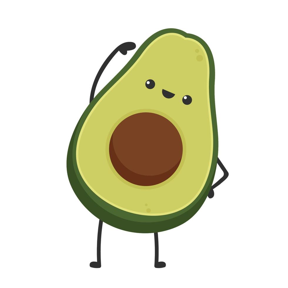 avocado personaggio design. yoga avocado su bianca sfondo. vettore