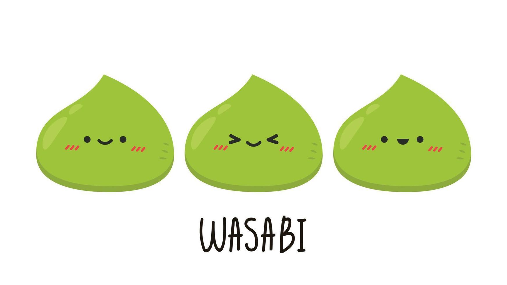 wasabi personaggio design. wasabi vettore su bianca sfondo. sfondo.