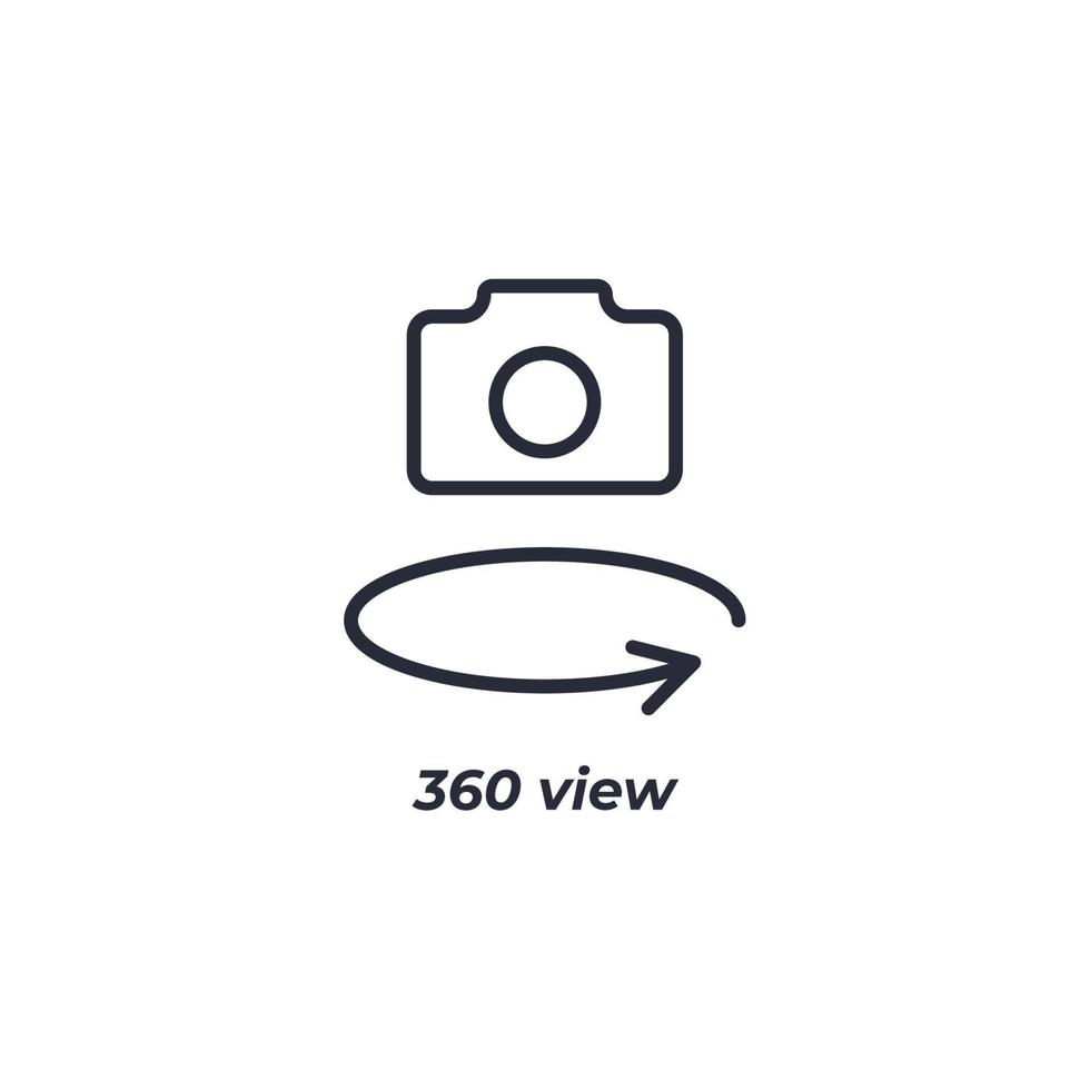 vettore cartello 360 Visualizza simbolo è isolato su un' bianca sfondo. icona colore modificabile.