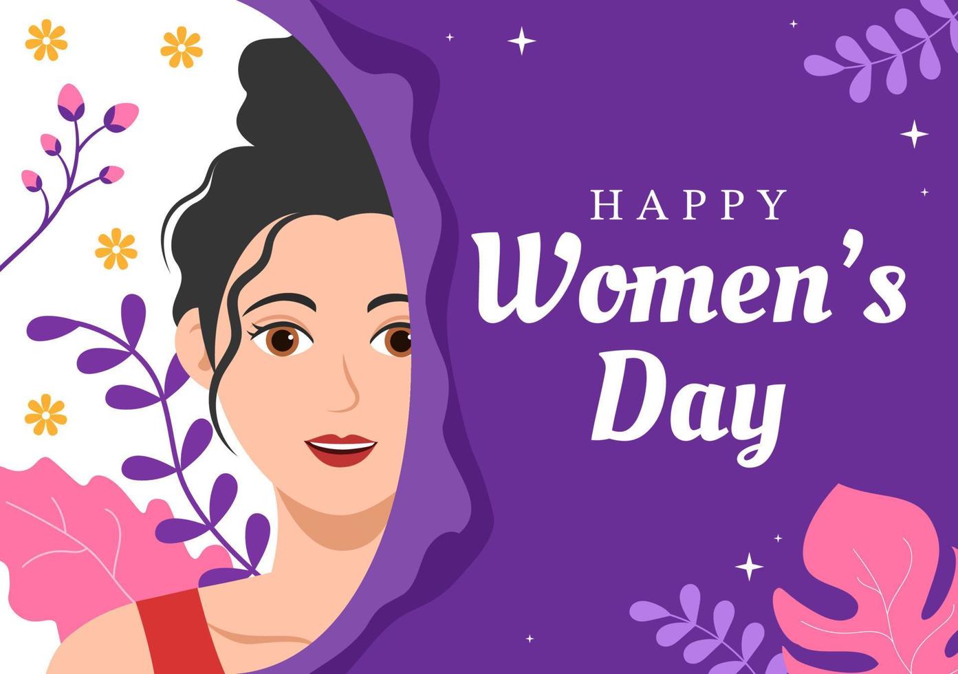 internazionale Da donna giorno su marzo 8 illustrazione per celebrare il realizzazioni di donne nel piatto cartone animato mano disegnato atterraggio pagina modelli vettore