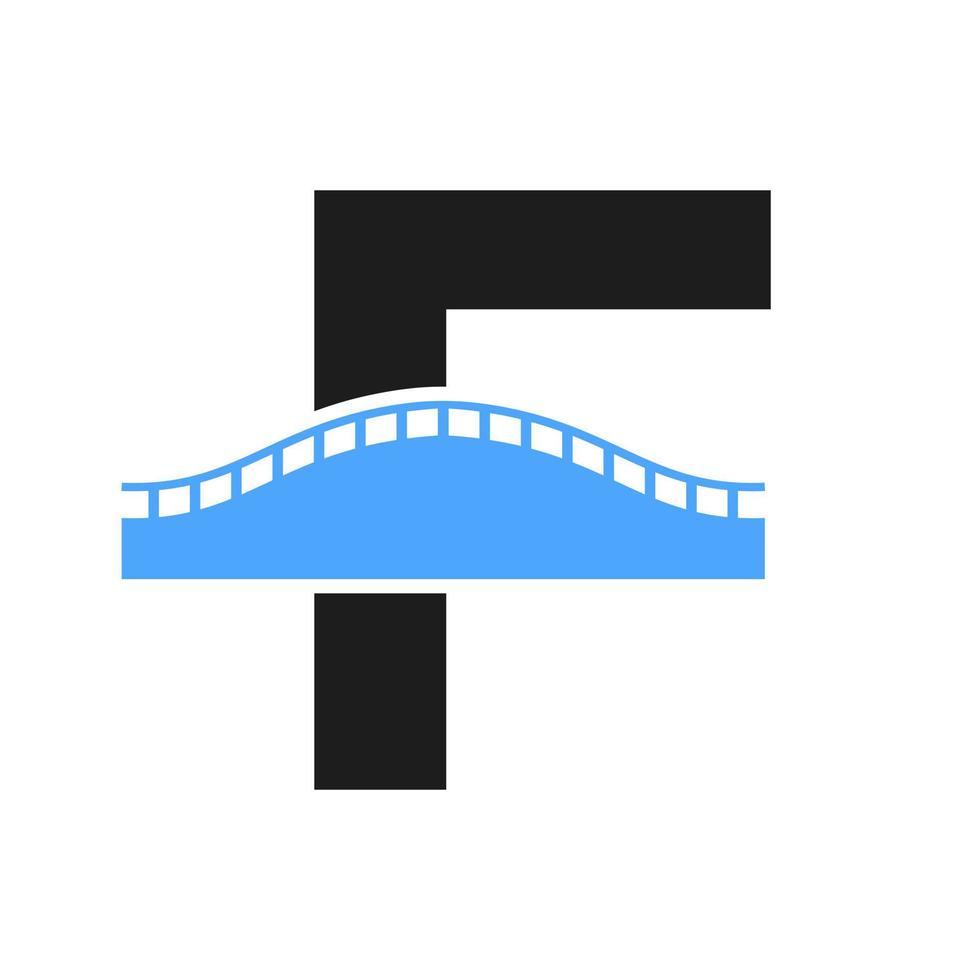 lettera f ponte logo per trasporto, viaggio e costruzione attività commerciale vettore modello