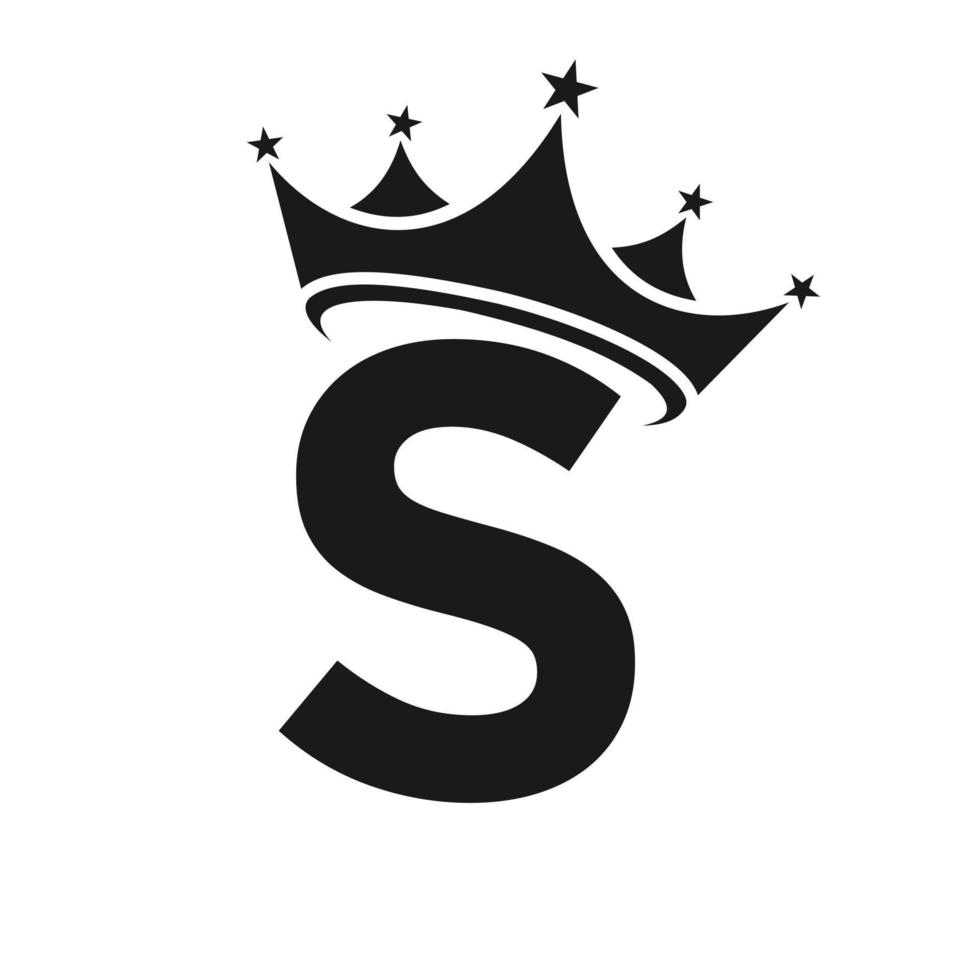 lettera S corona logo per bellezza, moda, stella, elegante, lusso cartello vettore