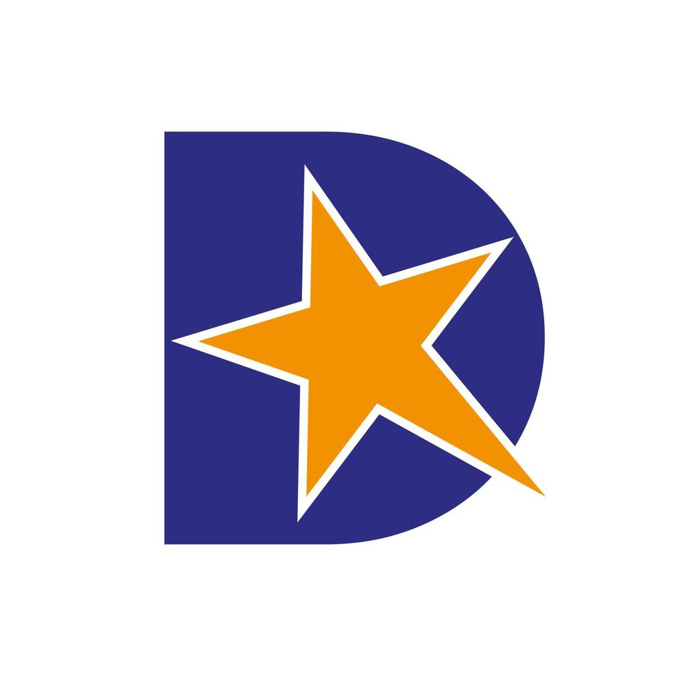 lettera d stella logo vettore modello. minimo stella simbolo