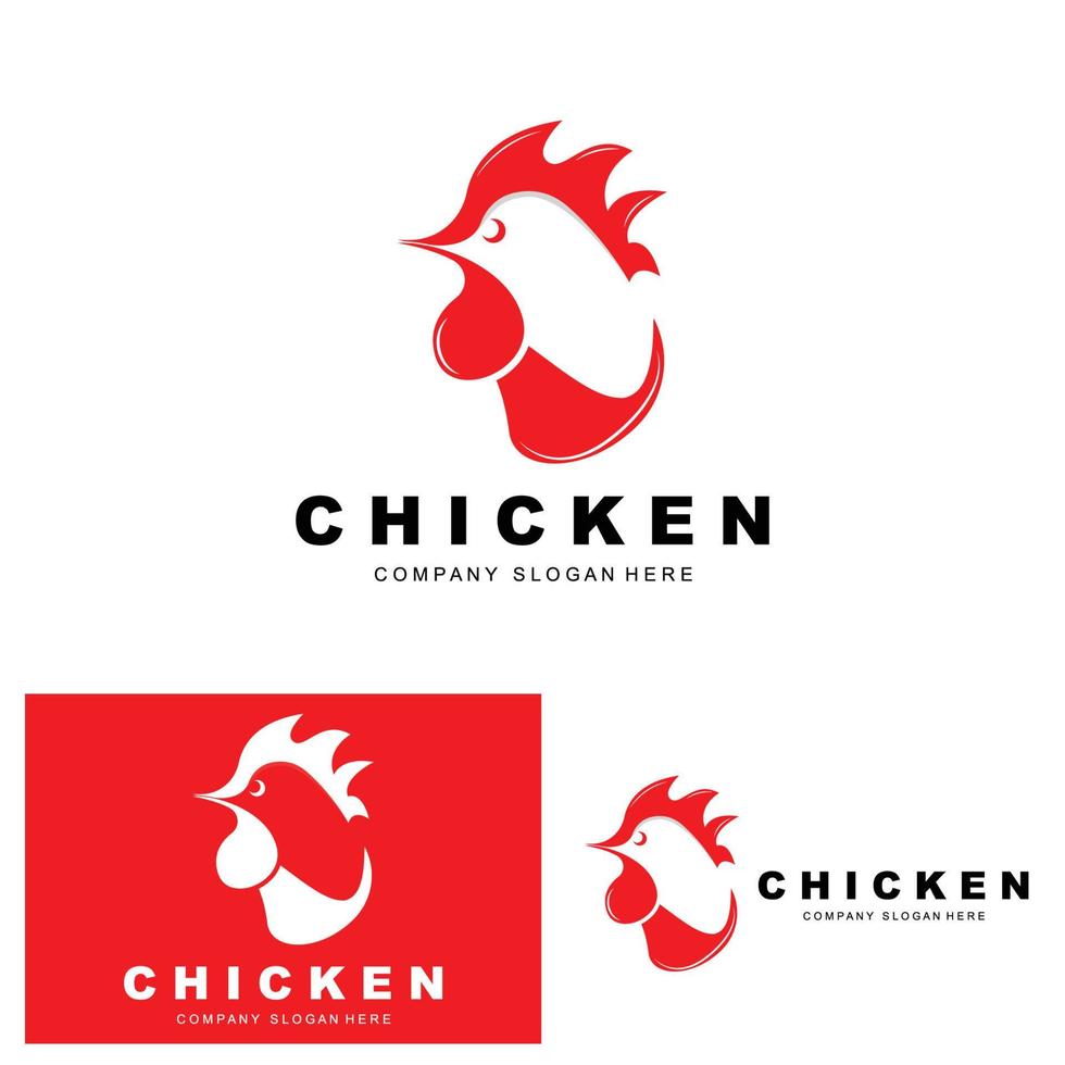 pollo logo, azienda agricola animale vettore, design per pollo azienda agricola, fritte pollo ristorante, bar vettore