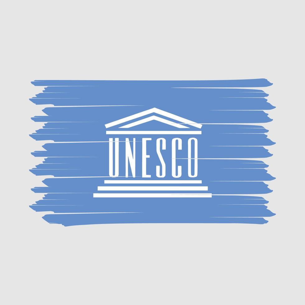 unesco bandiera spazzola vettore