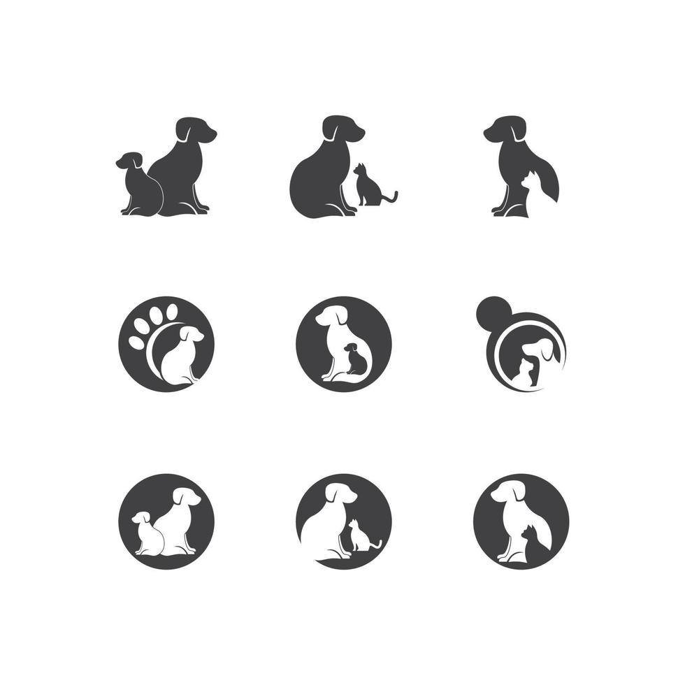 animale domestico negozio silhouette logo vettore illustrazione