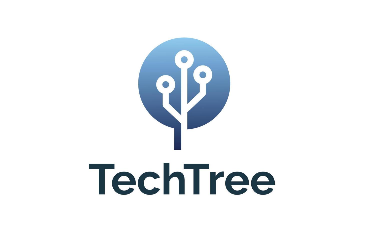 techno albero azienda logo design vettore