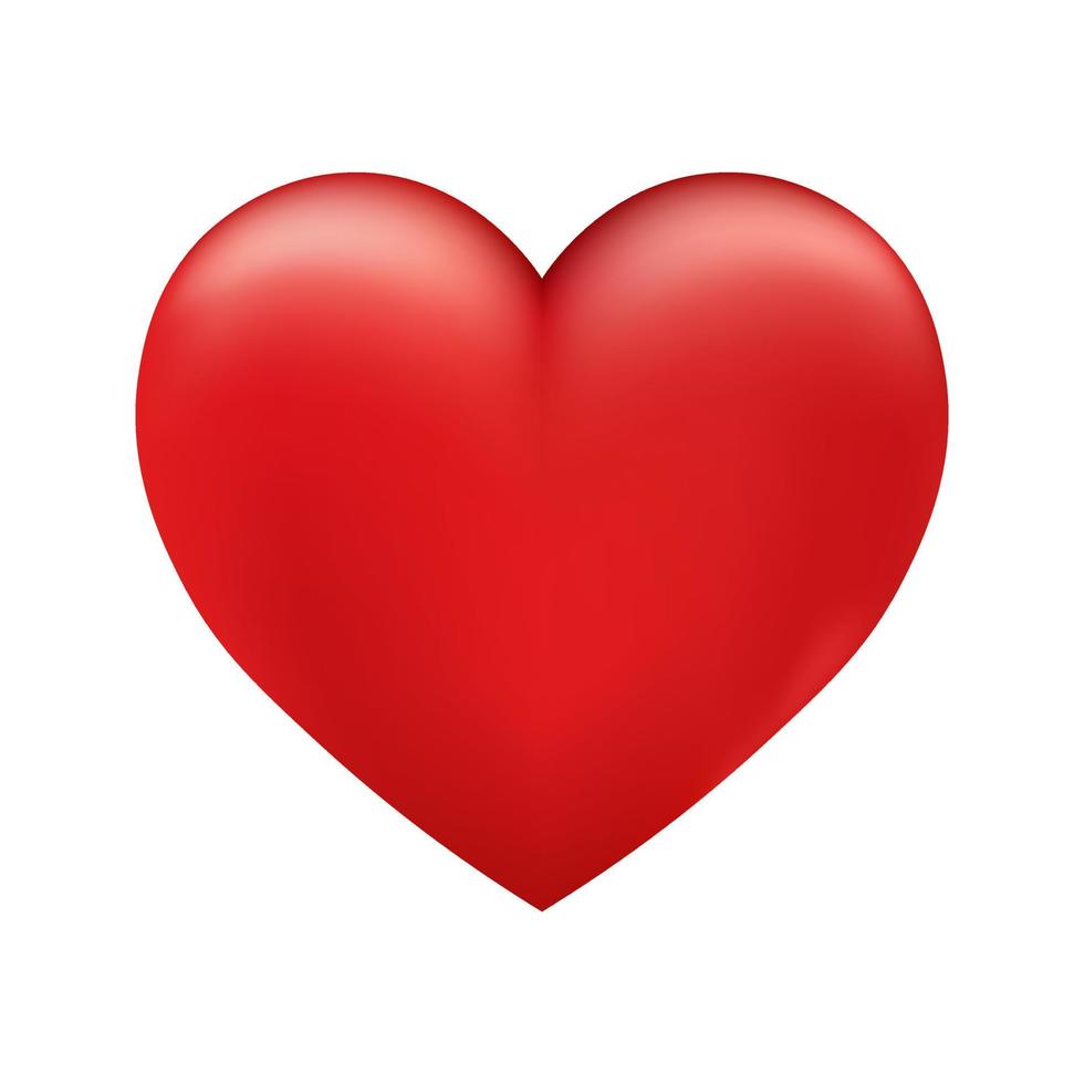 icona volumetrica cuore rosso lucido per st. San Valentino vettore