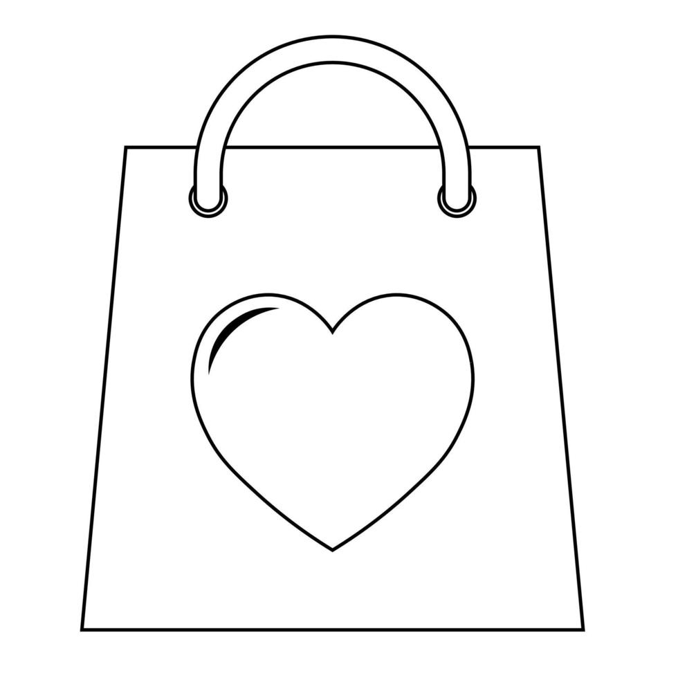 semplice illustrazione del pacchetto con l'icona del cuore per st. San Valentino vettore