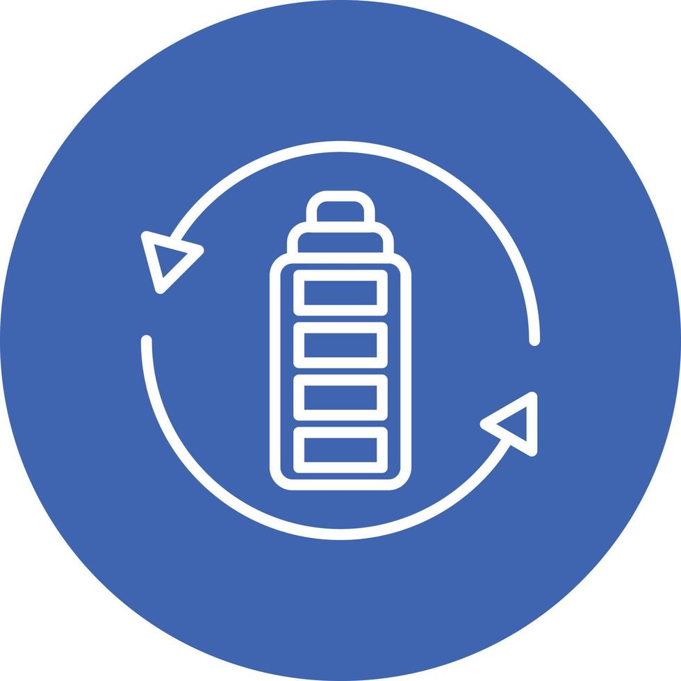 icona di sfondo del cerchio della linea di riciclaggio della batteria vettore