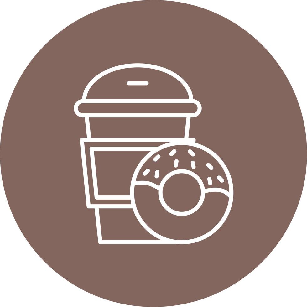 caffè ciambella linea cerchio sfondo icona vettore