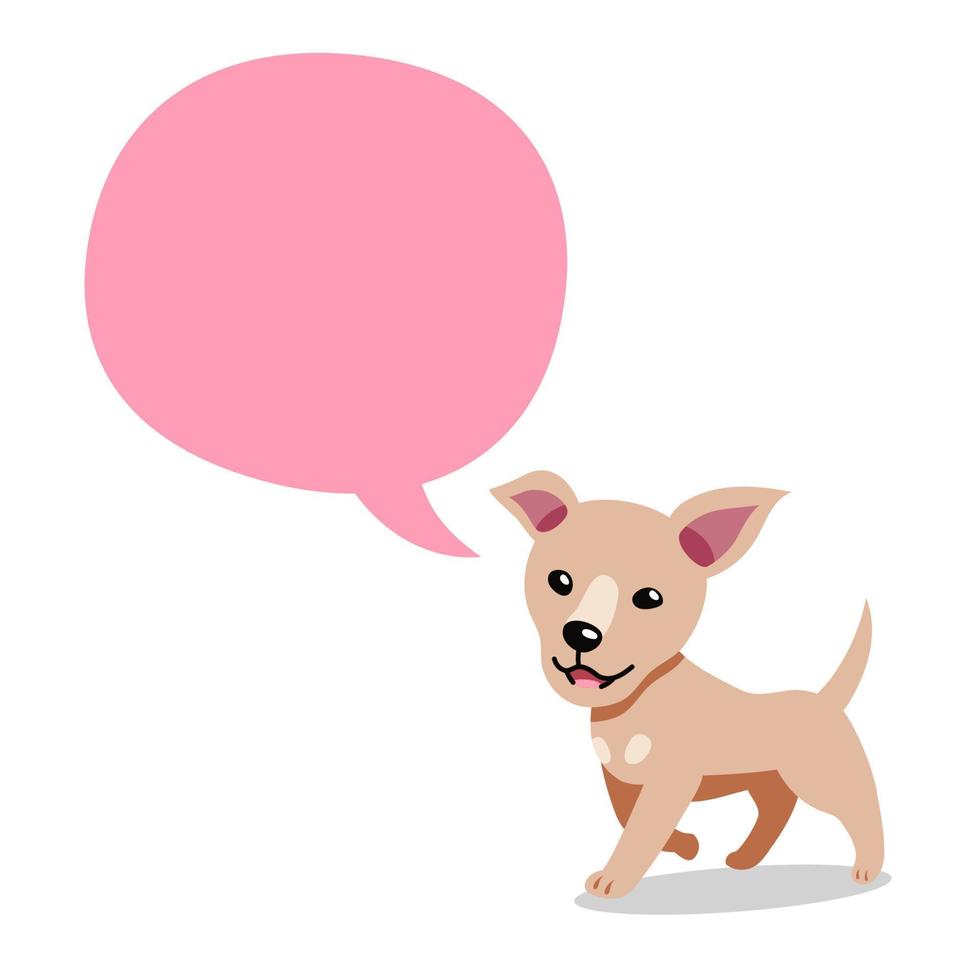 vettore cartone animato personaggio contento cane con discorso bolla