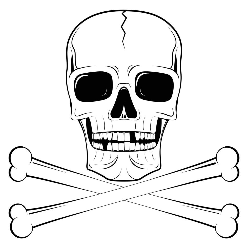 pirata cranio con attraversato ossatura vettore
