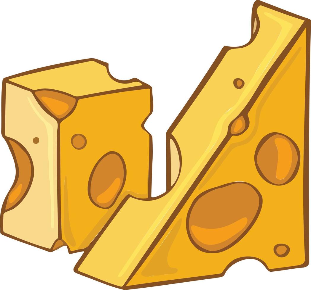 delizioso cartone animato stile formaggio simbolo. per ristorante menu e siti web. vettore illustrazione