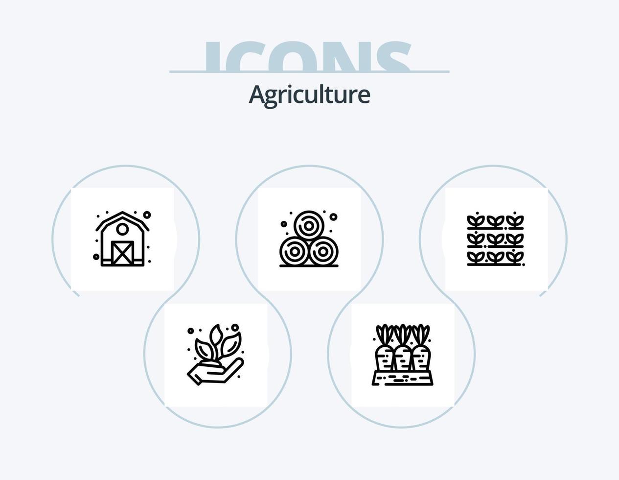 agricoltura linea icona imballare 5 icona design. azienda agricola. Grano. agricoltura. pianta. agricoltura vettore