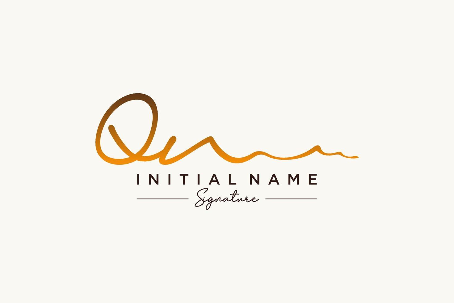 iniziale qn firma logo modello vettore. mano disegnato calligrafia lettering vettore illustrazione.