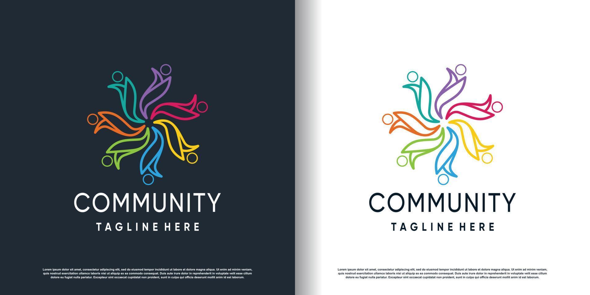 Comunità logo design vettore con creativo unico stile concetto premio vettore