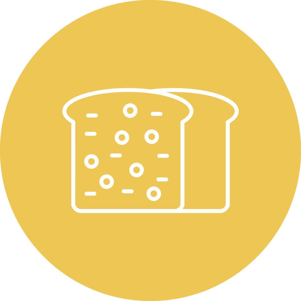 icona di sfondo del cerchio della linea del pane vettore