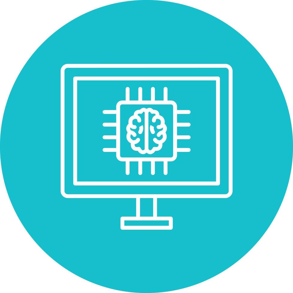 in profondità apprendimento linea cerchio sfondo icona vettore