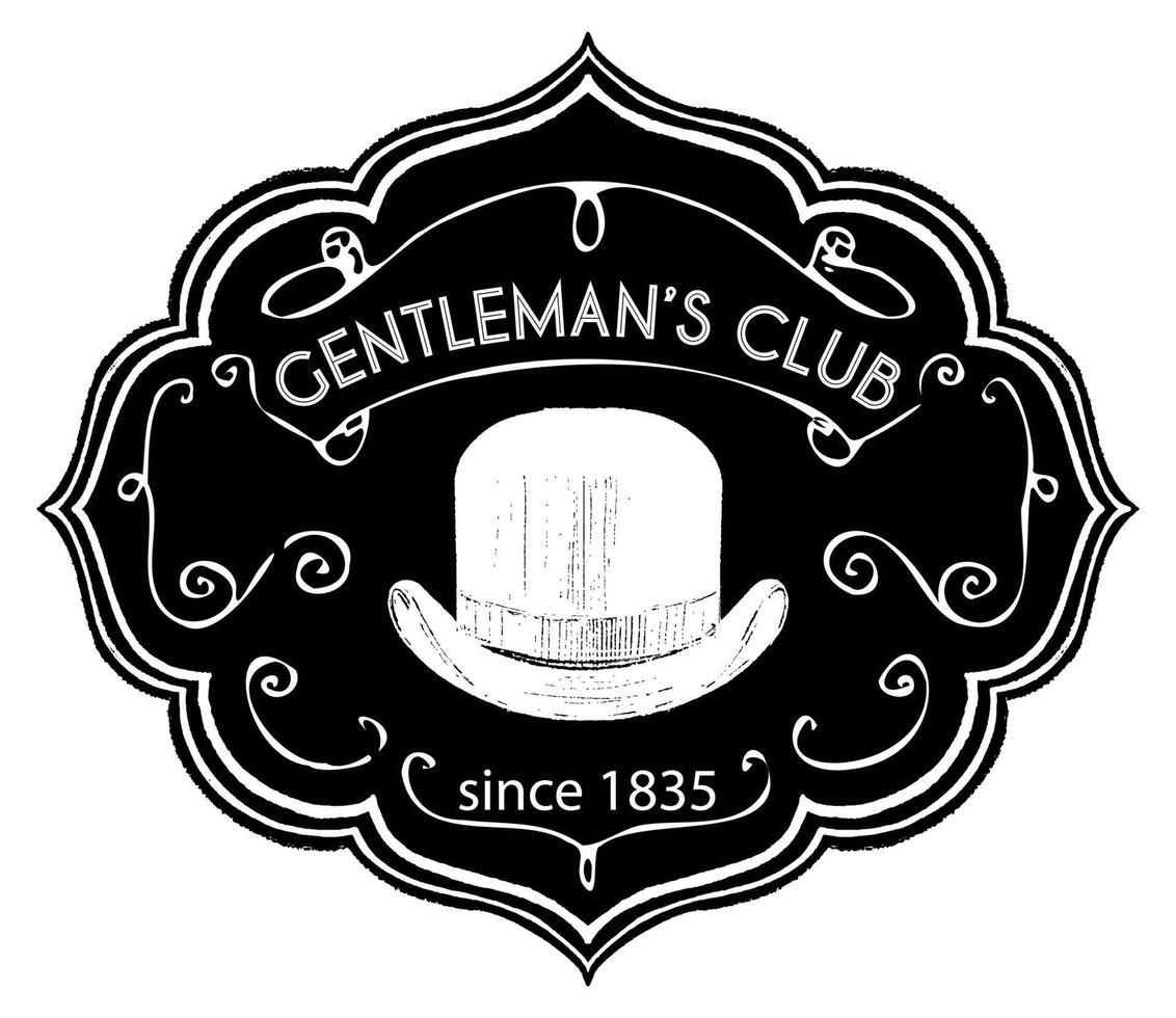 gentiluomini club, Vintage ▾ retrò etichetta con gesso vettore