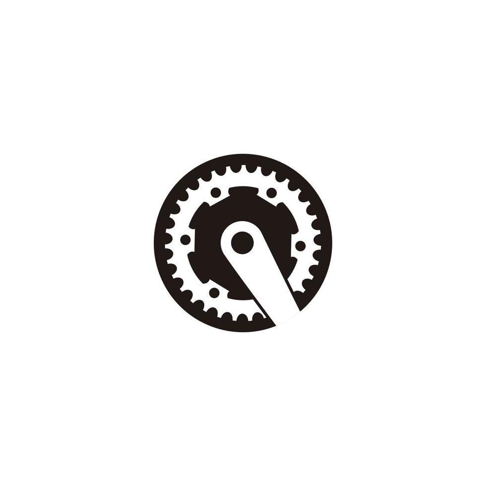 bicicletta rocchetto manovella badge loghi e etichette icona vettore illustrazione