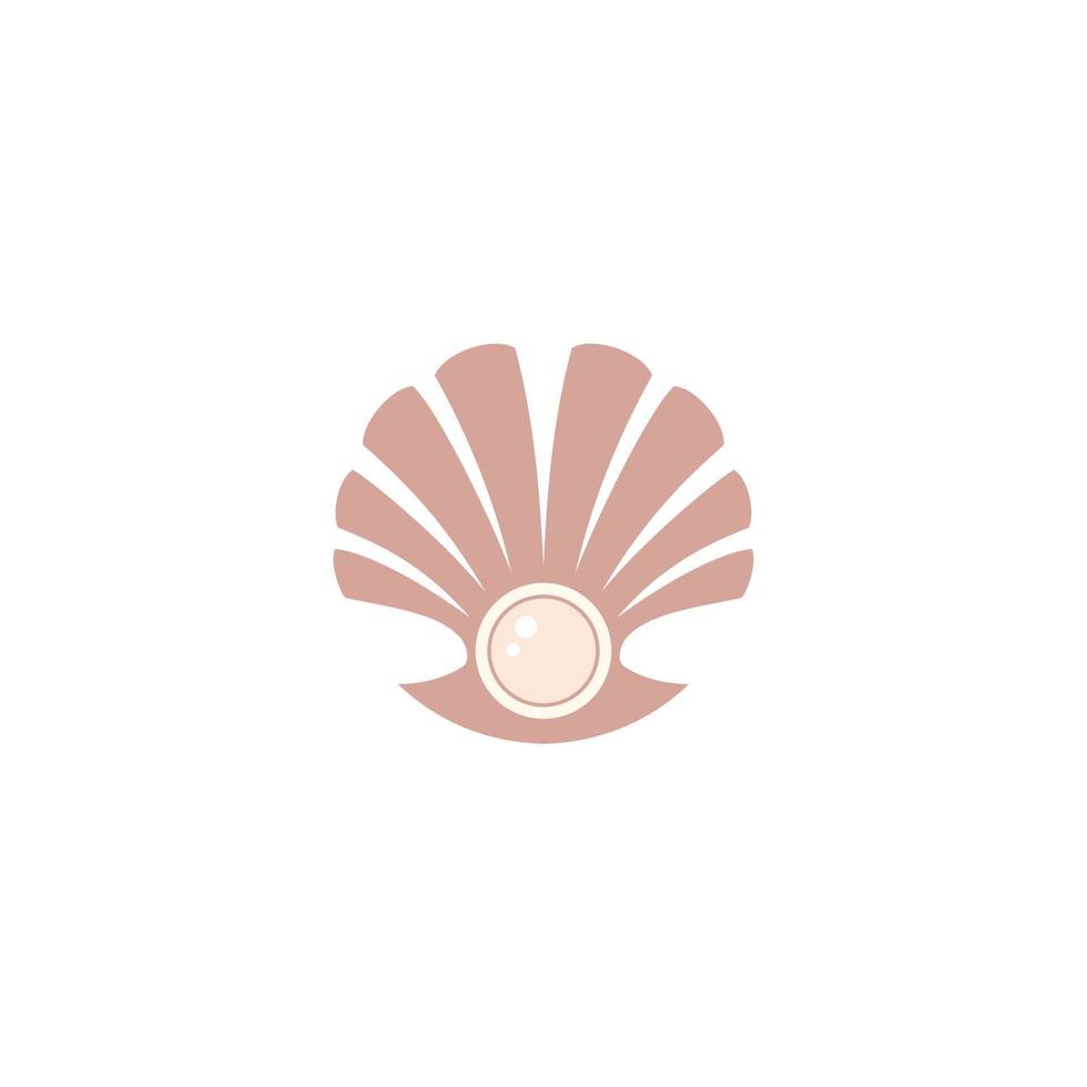 bellezza lusso elegante perla conchiglia ostrica pettine conchiglia ostrica tellina mollusco mitilo mollusco logo design vettore