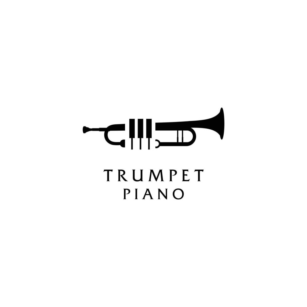 tromba e pianoforte musica logo design ispirazione vettore