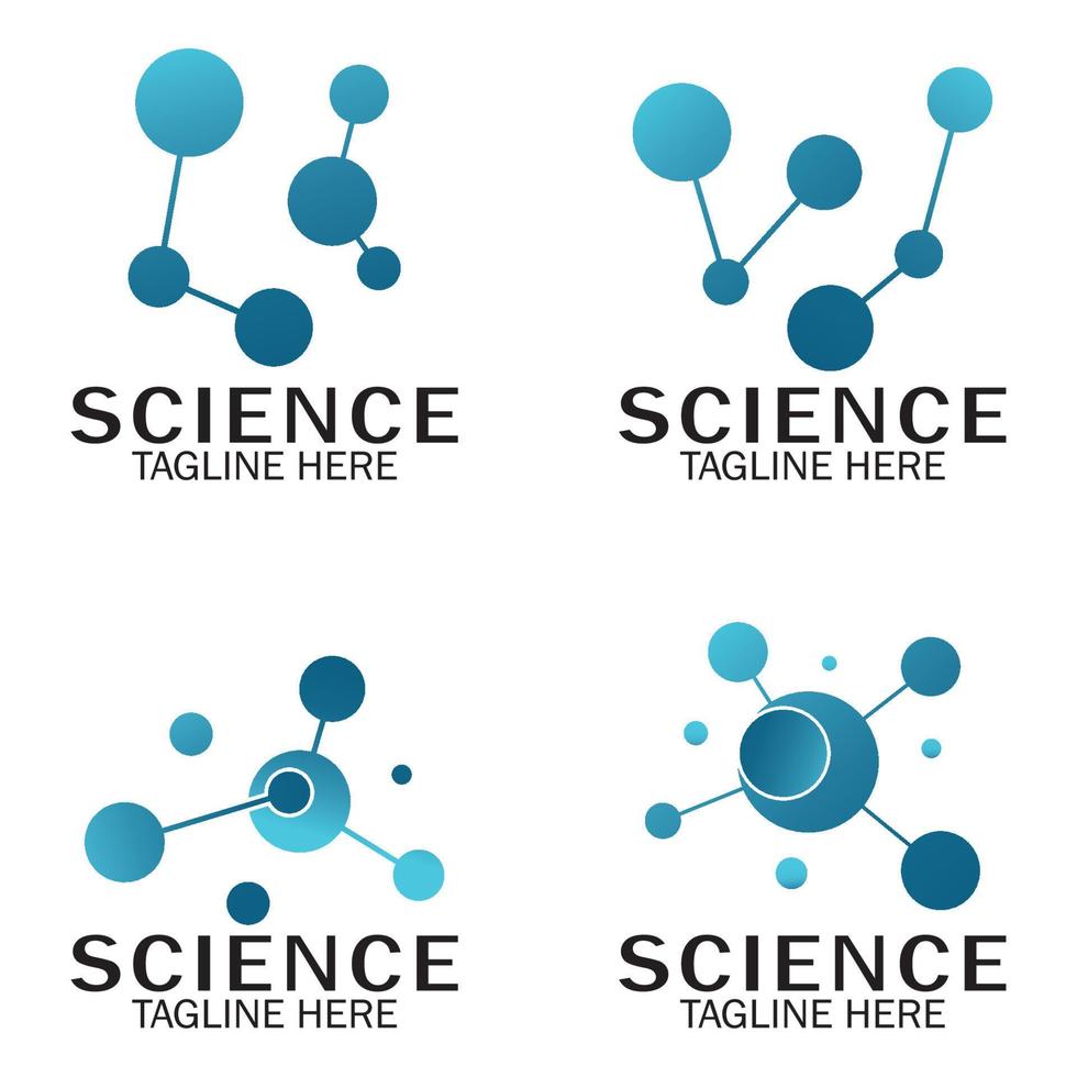 molecola simbolo logo modello vettore illustrazione, neurone logo o nervo cellula logo design