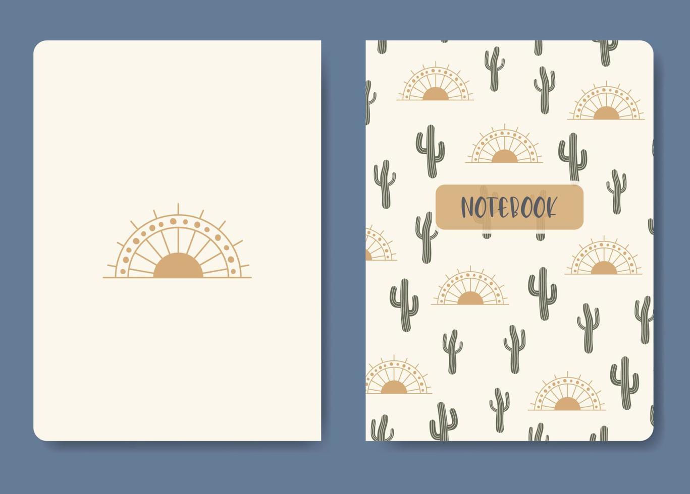 deserto cactus e sole modello. applicabile per taccuino copertine, pianificatori, opuscoli, libri, cataloghi eccetera. senza soluzione di continuità modelli e maschere Usato, facile per ridimensionare, a5 carta vettore