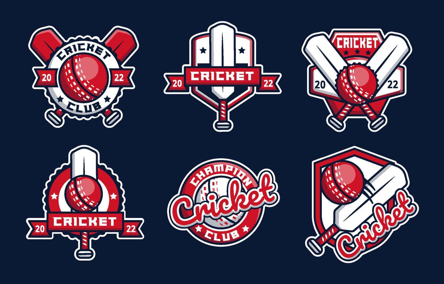 sport cricket logo collezione vettore