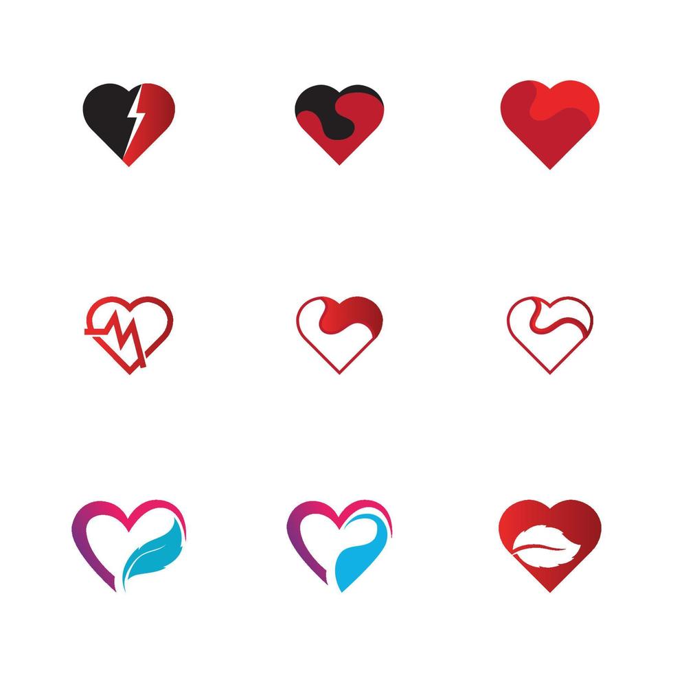 creativo cuore logo e simbolo design vettore modello