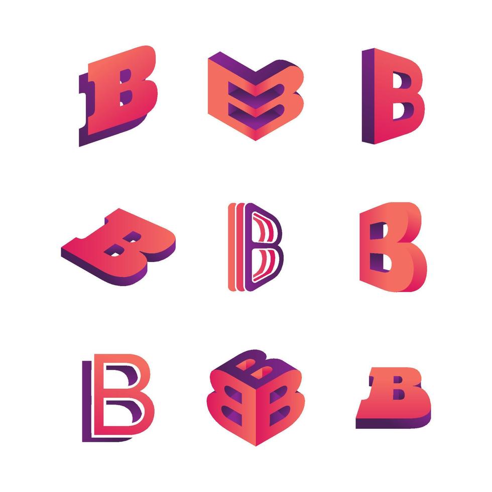 impostato di B alfabeto logo vettore
