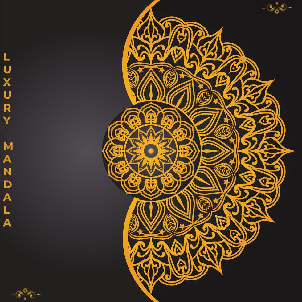 sfondo mandala di lusso con motivo arabesco dorato arabo islamico orientale style. mandala decorativo per stampa, poster, copertina, brochure, volantino, banner vettore