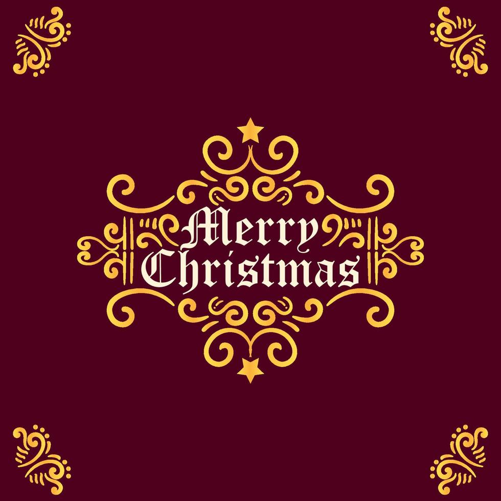 allegro Natale lettering e ornamento vettore