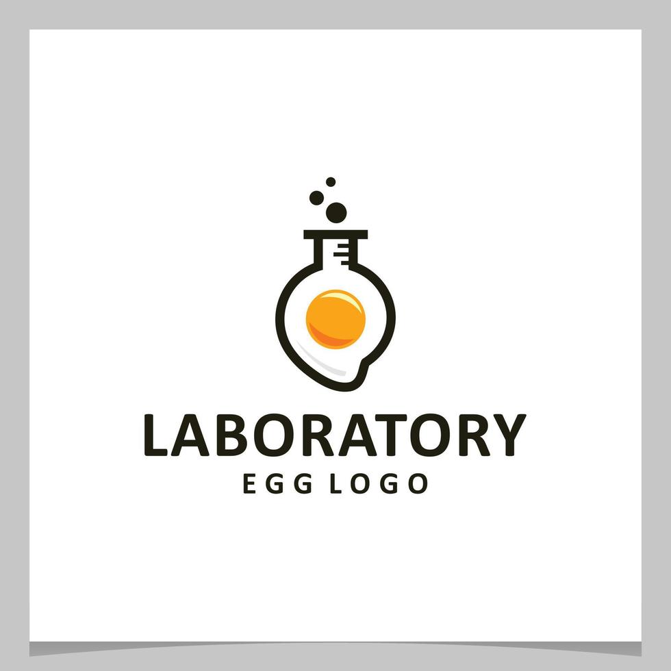 ispirazione logo design uovo con laboratorio logo. premio vettore